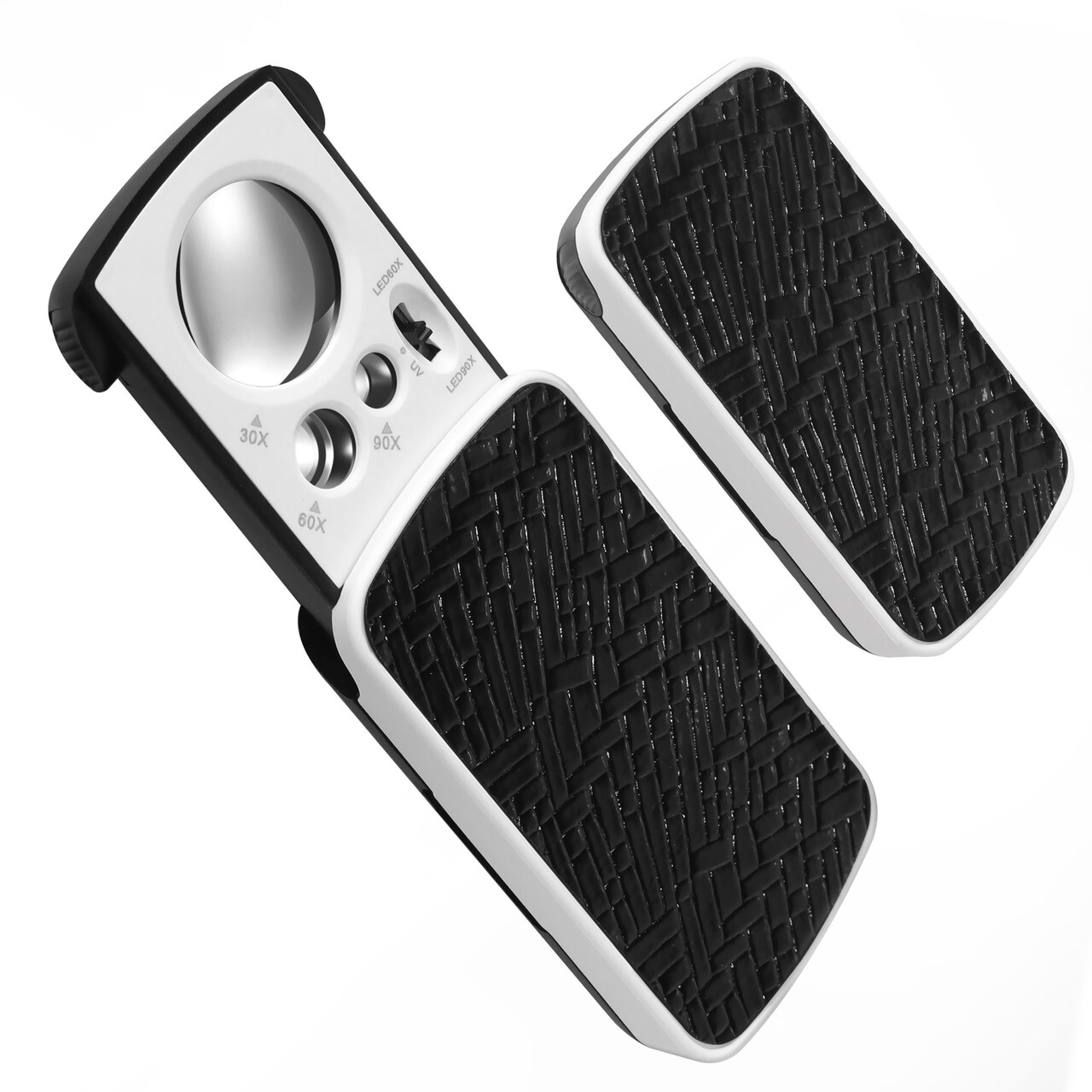 Jewelers Loupe with Light 30x 60x 90x with LED & UV Light, Magnifying Glass for Jewelry, Magnification Loop, Portable